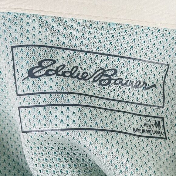 Eddie Bauer Medium Mesh Vented Fishing Outdoor Shirt Teal Short Sleeve - Picture 3 of 4